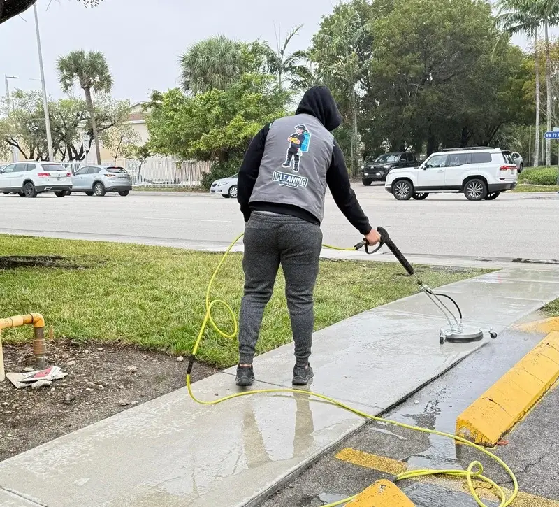 Cleaning a Concrete Alley